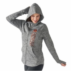 NFL Cincinnati Bengals G III 4Her by Carl Banks Womens Recovery Full Zip Hoodie Heathered Gray