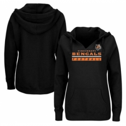 NFL Cincinnati Bengals Majestic Womens Self Determination Pullover Hoodie Black