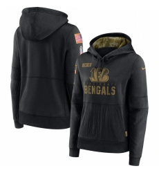 Women Cincinnati Bengals Nike 2020 Salute to Service Performance Pullover Hoodie Black