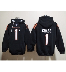 Men Cincinnati Bengals 1 Ja 27Marr Chase Black Pullover Hoodie