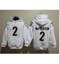 Men Cincinnati Bengals 2 Evan McPherson White Pullover Hoodie