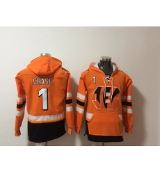 NFL Men Cincinnati Bengals 1 Ja'Marr Chase Stitched Hoodie