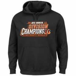 NFL Mens Cincinnati Bengals Majestic Black 2015 AFC North Division Champions Pullover Hoodie