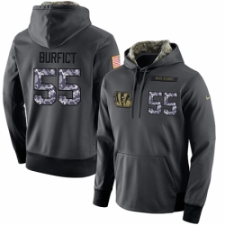 NFL Mens Nike Cincinnati Bengals 55 Vontaze Burfict Stitched Black Anthracite Salute to Service Player Performance Hoodie