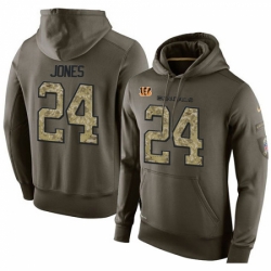 NFL Nike Cincinnati Bengals 24 Adam Jones Green Salute To Service Mens Pullover Hoodie