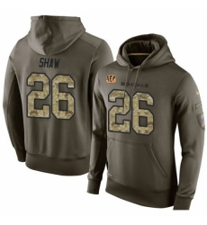 NFL Nike Cincinnati Bengals 26 Josh Shaw Green Salute To Service Mens Pullover Hoodie