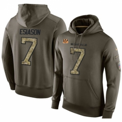 NFL Nike Cincinnati Bengals 7 Boomer Esiason Green Salute To Service Mens Pullover Hoodie