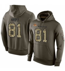 NFL Nike Cincinnati Bengals 81 Tyler Kroft Green Salute To Service Mens Pullover Hoodie