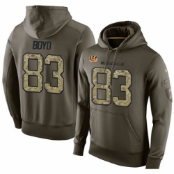 NFL Nike Cincinnati Bengals 83 Tyler Boyd Green Salute To Service Mens Pullover Hoodie