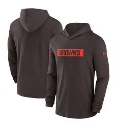 Men Cleveland Browns Brown Sideline Performance Hoodie