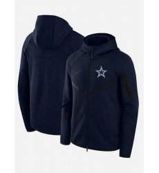 Men Dallas Cowboys Navy Tech Fleece Full Zip Windrunner Hoodie