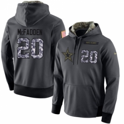 NFL Mens Nike Dallas Cowboys 20 Darren McFadden Stitched Black Anthracite Salute to Service Player Performance Hoodie