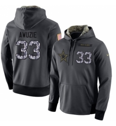 NFL Mens Nike Dallas Cowboys 33 Chidobe Awuzie Stitched Black Anthracite Salute to Service Player Performance Hoodie