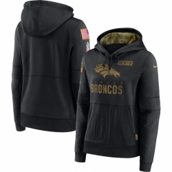 Women Denver Broncos Nike 2020 Salute to Service Performance Pullover Hoodie Black