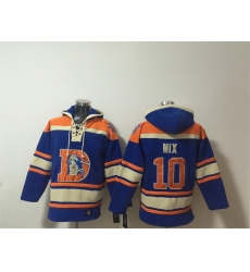 Men Denver Broncos  10 Bo Nix Orange Ageless Must Have Lace Up Pullover Hoodie