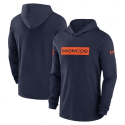 Men Denver Broncos Navy Sideline Performance Hoodie