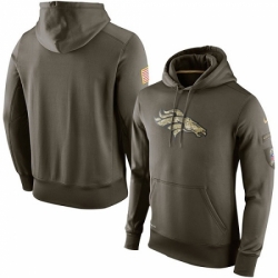 NFL Mens Denver Broncos Nike Olive Salute To Service KO Performance Hoodie