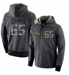 NFL Mens Nike Denver Broncos 65 Ronald Leary Stitched Black Anthracite Salute to Service Player Performance Hoodie