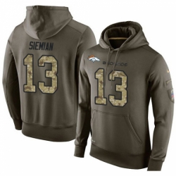 NFL Nike Denver Broncos 13 Trevor Siemian Green Salute To Service Mens Pullover Hoodie