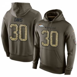 NFL Nike Denver Broncos 30 Terrell Davis Green Salute To Service Mens Pullover Hoodie