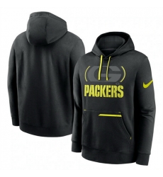 Men Green Bay Packers Black Volt Pullover Hoodie