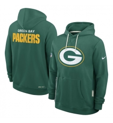 Men Green Bay Packers Green Sideline Standard Issue Initial Home Dri FIT Pullover Hoodie