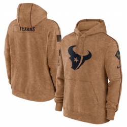 Men Houston Texans 2023 Brown Salute To Service Pullover Hoodie