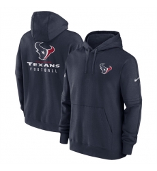 Men Houston Texans Navy Sideline Club Fleece Pullover Hoodie