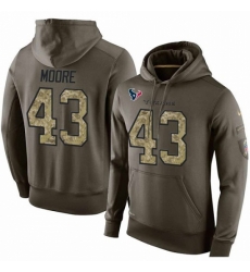 NFL Nike Houston Texans 43 Corey Moore Green Salute To Service Mens Pullover Hoodie