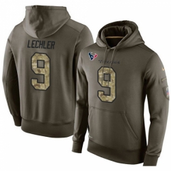 NFL Nike Houston Texans 9 Shane Lechler Green Salute To Service Mens Pullover Hoodie