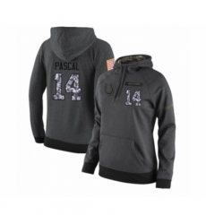 Football Womens Indianapolis Colts 14 Zach Pascal Stitched Black Anthracite Salute to Service Player Performance Hoodie