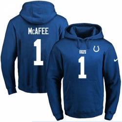 NFL Mens Nike Indianapolis Colts 1 Pat McAfee Royal Blue Name Number Pullover Hoodie