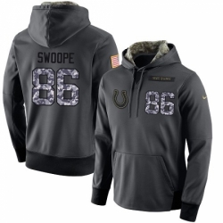 NFL Mens Nike Indianapolis Colts 86 Erik Swoope Stitched Black Anthracite Salute to Service Player Performance Hoodie