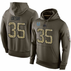 NFL Nike Indianapolis Colts 35 Pierre Desir Green Salute To Service Mens Pullover Hoodie