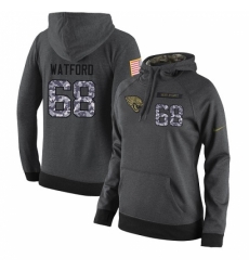 NFL Womens Nike Jacksonville Jaguars 68 Earl Watford Stitched Black Anthracite Salute to Service Player Performance Hoodie