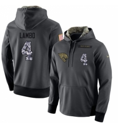 NFL Mens Nike Jacksonville Jaguars 4 Josh Lambo Stitched Black Anthracite Salute to Service Player Performance Hoodie