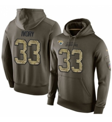 NFL Nike Jacksonville Jaguars 33 Chris Ivory Green Salute To Service Mens Pullover Hoodie