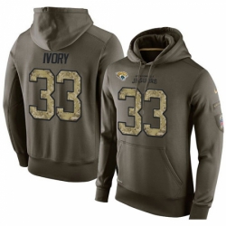 NFL Nike Jacksonville Jaguars 33 Chris Ivory Green Salute To Service Mens Pullover Hoodie