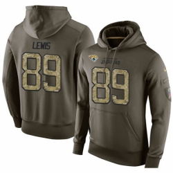 NFL Nike Jacksonville Jaguars 89 Marcedes Lewis Green Salute To Service Mens Pullover Hoodie