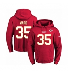 Football Mens Kansas City Chiefs 35 Charvarius Ward Red Name Number Pullover Hoodie