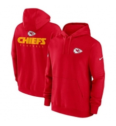 Men Kansas City Chiefs Red Sideline Club Fleece Pullover Hoodie