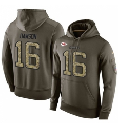 NFL Nike Kansas City Chiefs 16 Len Dawson Green Salute To Service Mens Pullover Hoodie