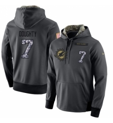 NFL Mens Nike Miami Dolphins 7 Brandon Doughty Stitched Black Anthracite Salute to Service Player Performance Hoodie