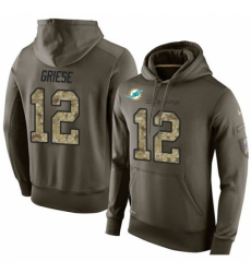 NFL Nike Miami Dolphins 12 Bob Griese Green Salute To Service Mens Pullover Hoodie