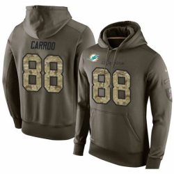 NFL Nike Miami Dolphins 88 Leonte Carroo Green Salute To Service Mens Pullover Hoodie