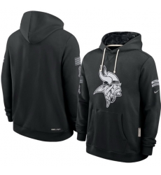 Men Minnesota Vikings Black 2026 Salute to Service Sideline Dri FIT Pullover Hoodie