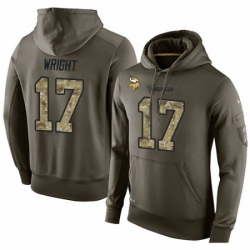 NFL Nike Minnesota Vikings 17 Jarius Wright Green Salute To Service Mens Pullover Hoodie