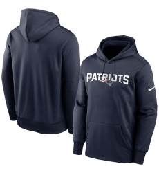 Men New England Patriots Nike Fan Gear Wordmark Performance Pullover Hoodie Navy