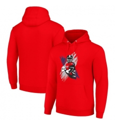 Men Starter Red New England Patriots Player X Fleece Pullover Hoodie