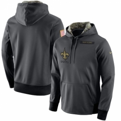 NFL Mens New Orleans Saints Nike Anthracite Salute to Service Player Performance Hoodie